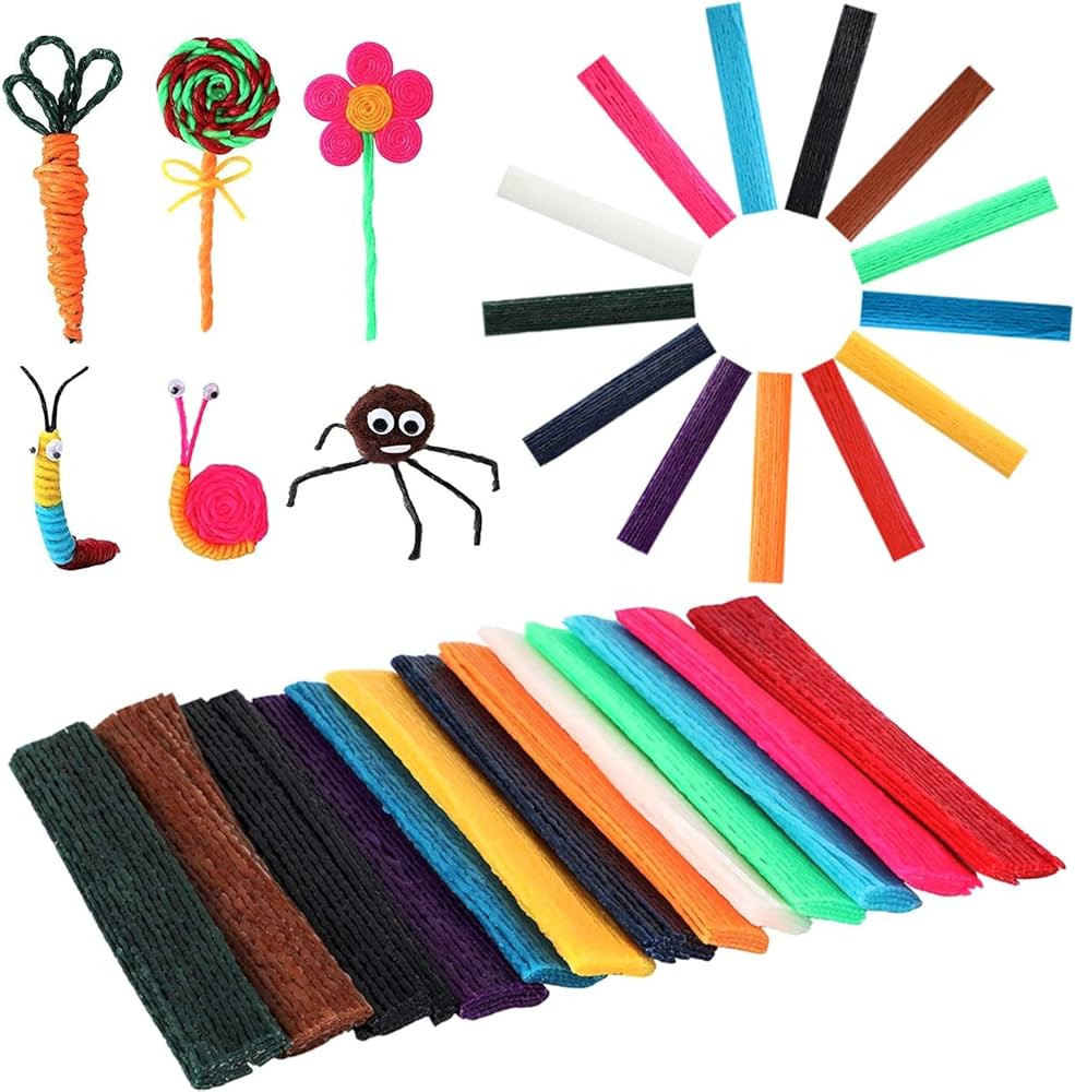 UPINS 1000PCS Wax Craft Sticks Bendable Sticky Wax Yarn Sticks in 13 Colors with Blue Storage Bag... | Amazon (US)