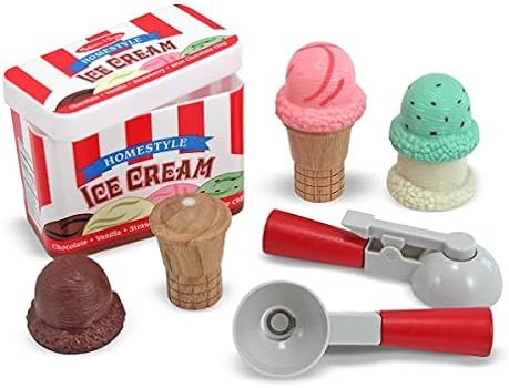 Melissa & Doug Scoop and Stack Ice Cream Cone Magnetic Pretend Play Set | Amazon (US)