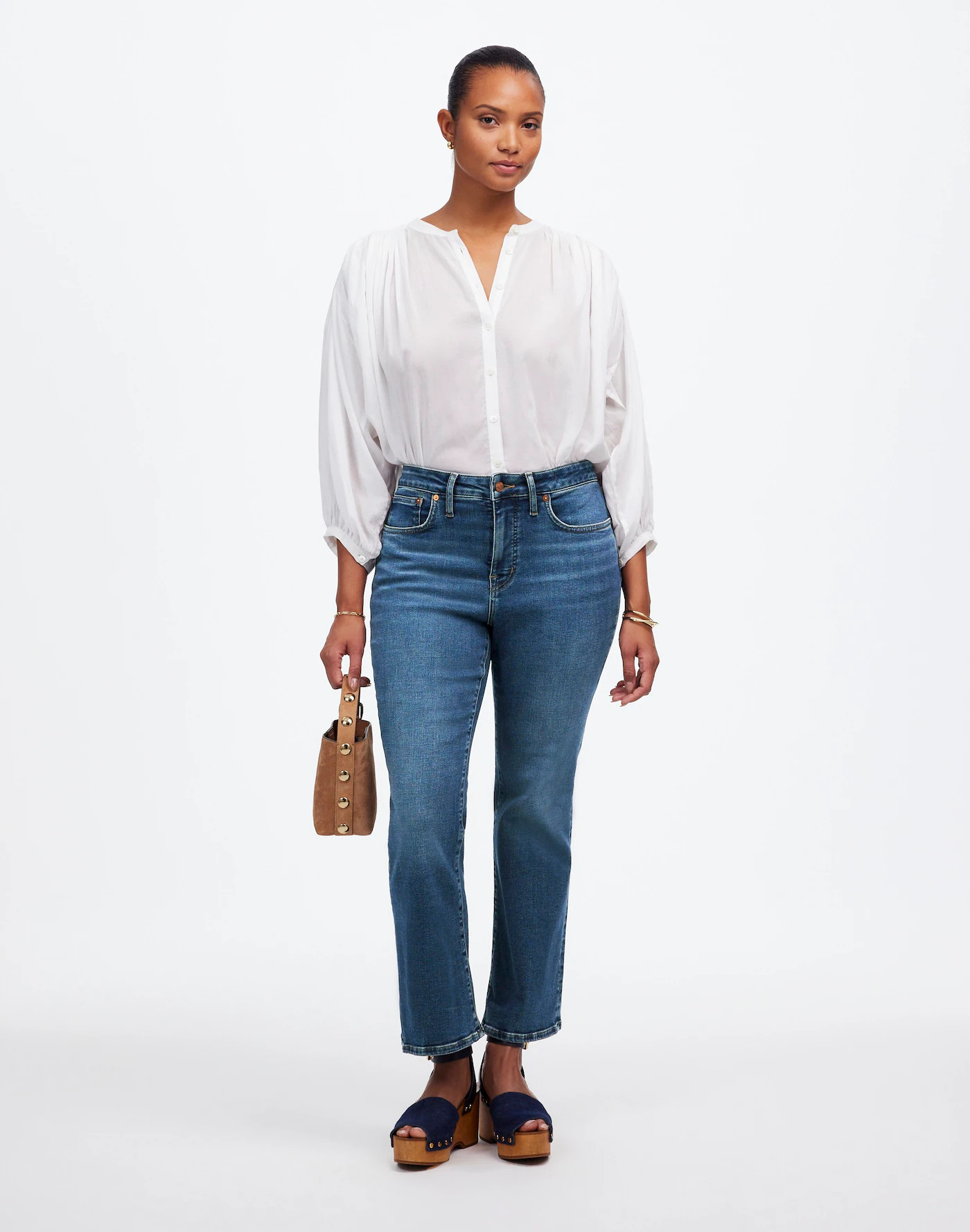Petite Curvy Kick Out Crop Jeans in Lenoir Wash | Madewell