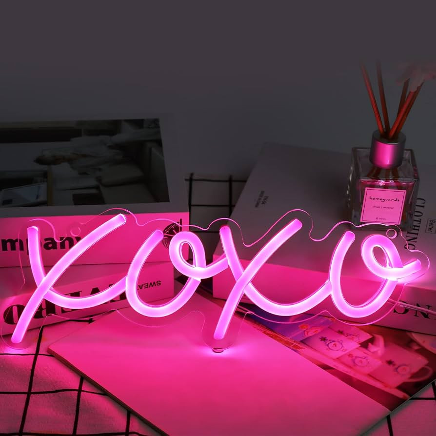 XOXO Neon Sign, Dimmable Neon Signs for Wall Decor XOXO Light Up Signs USB Powered Pink Neon Ligh... | Amazon (US)