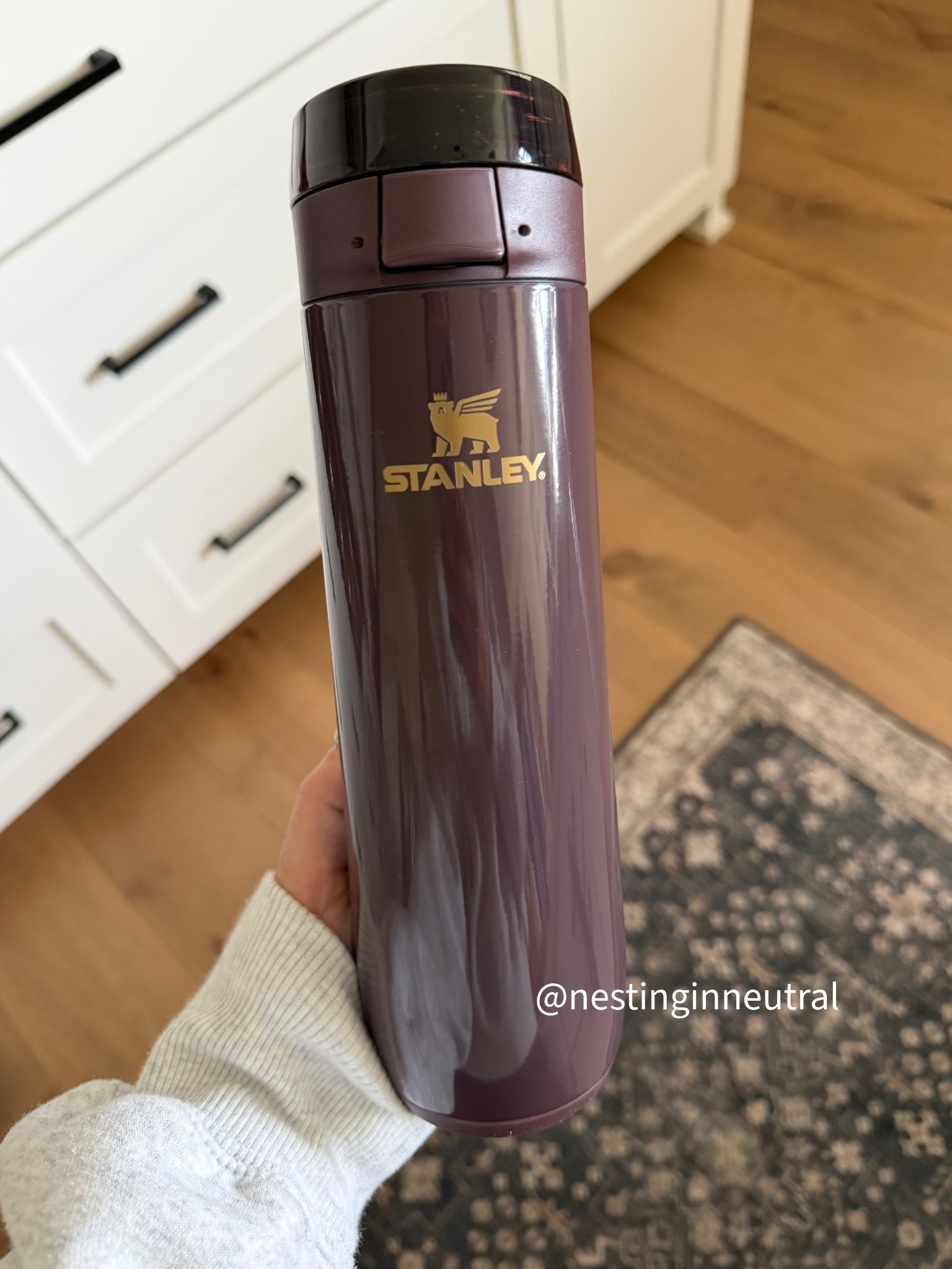 This color is EVERYTHING for fall 🤎🍂 The prettiest deep plum with the gold details! And I love this Stanley style for coffee, water & everything in between—easy to toss in your bag and GO. 🙌🏼 
@Stanley1913_brand  #Stanley1913Partner

#LTKmorningroutine #LTKHome #LTKTravel