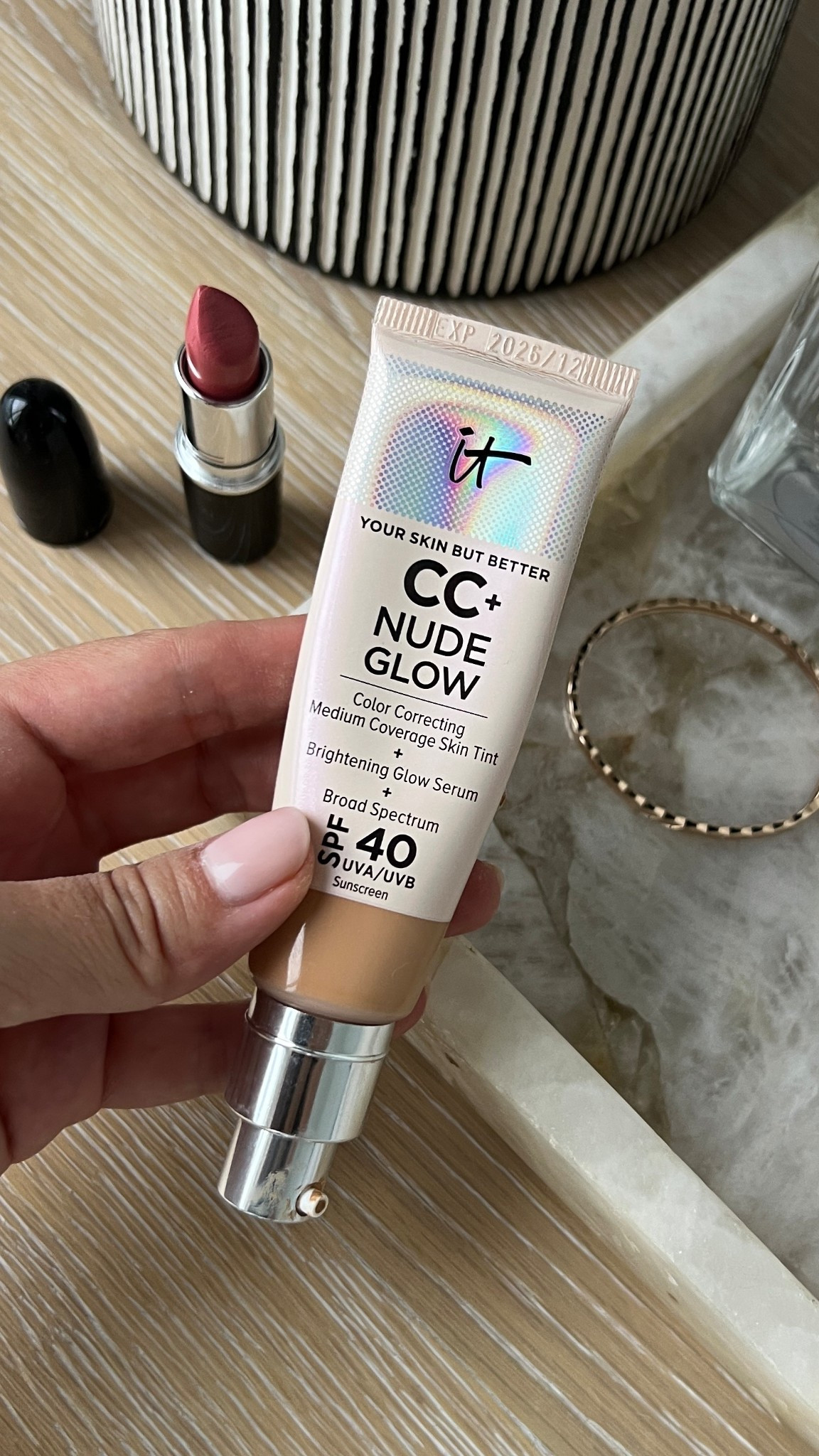 Best CC cream with SPF 🙌🏼 I wear Medium Tan - great vacation makeup or beach makeup staple

Nail color is Essie Sheer Fantasy with 3 coats. Lipstick is MAC sellout.

#LTKTravel #LTKBeauty