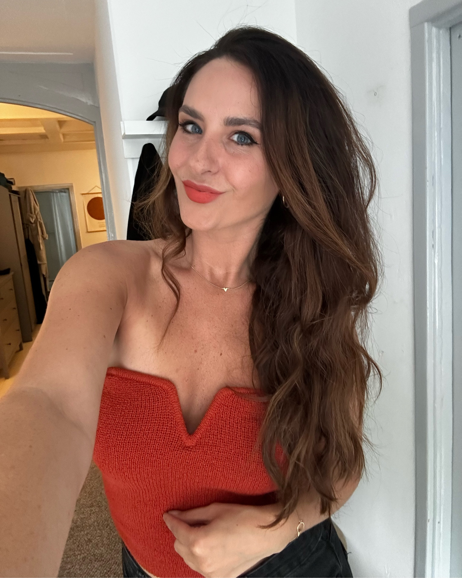 Structured H&M tube top - available in red (more like a burnt orange!), black, green and white. 

#LTKBacktoSchool #LTKFindsUnder50 #LTKSaleAlert