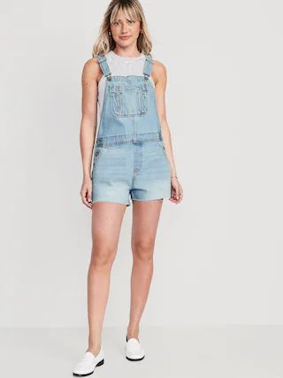 Baggy Cut-Off Jean Shortalls for Women -- 3-inch inseam | Old Navy (US)