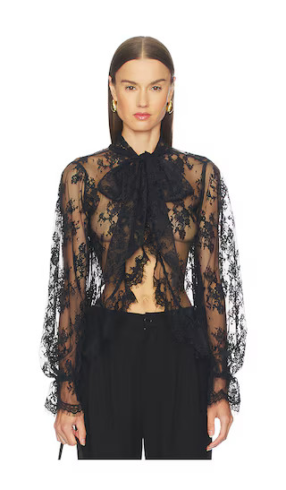 Tamsin Lace Blouse in Black | Revolve Clothing (Global)