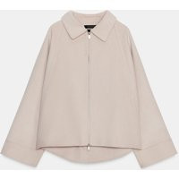 Zara - Zw Collection Wool Jacket With Zip - Women - Ecru - Women | Zara US