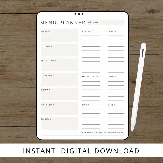 Digital Grocery List Template Weekly Meal Planner Goodnotes - Etsy | Etsy (US)