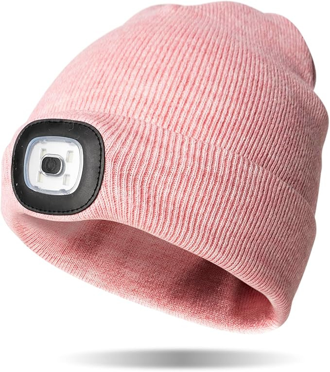 Classic Rechargeable LED Warm Knit Beanie Head Light Hat Headlamp for Outdoor Activities | Amazon (US)
