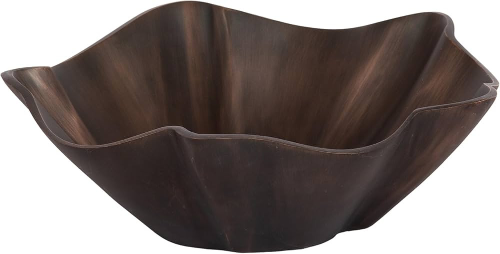 Kate and Laurel Flutte Scalloped Decorative Metal Serving Bowl, 10 x 10 x 3, Bronze, Modern Wavy ... | Amazon (US)