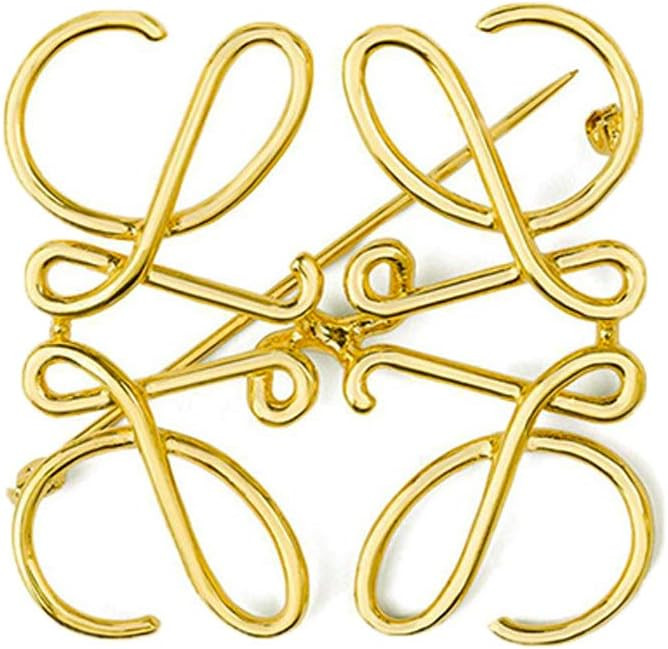 Women Metal Hollow Love Knots Brooch Gold Plated Simple Sweater Shawl Pins Scarf Hat Lapel | Amazon (US)