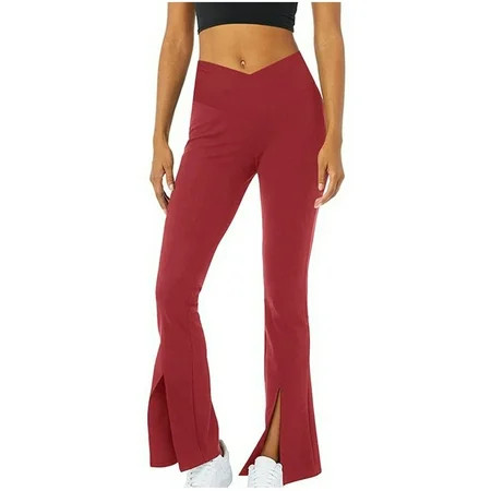 Zzwxwb Long Pants For Women Women S Flare Pants High Waisted Workout Leggings Stretchy Non-See Throu | Walmart (US)