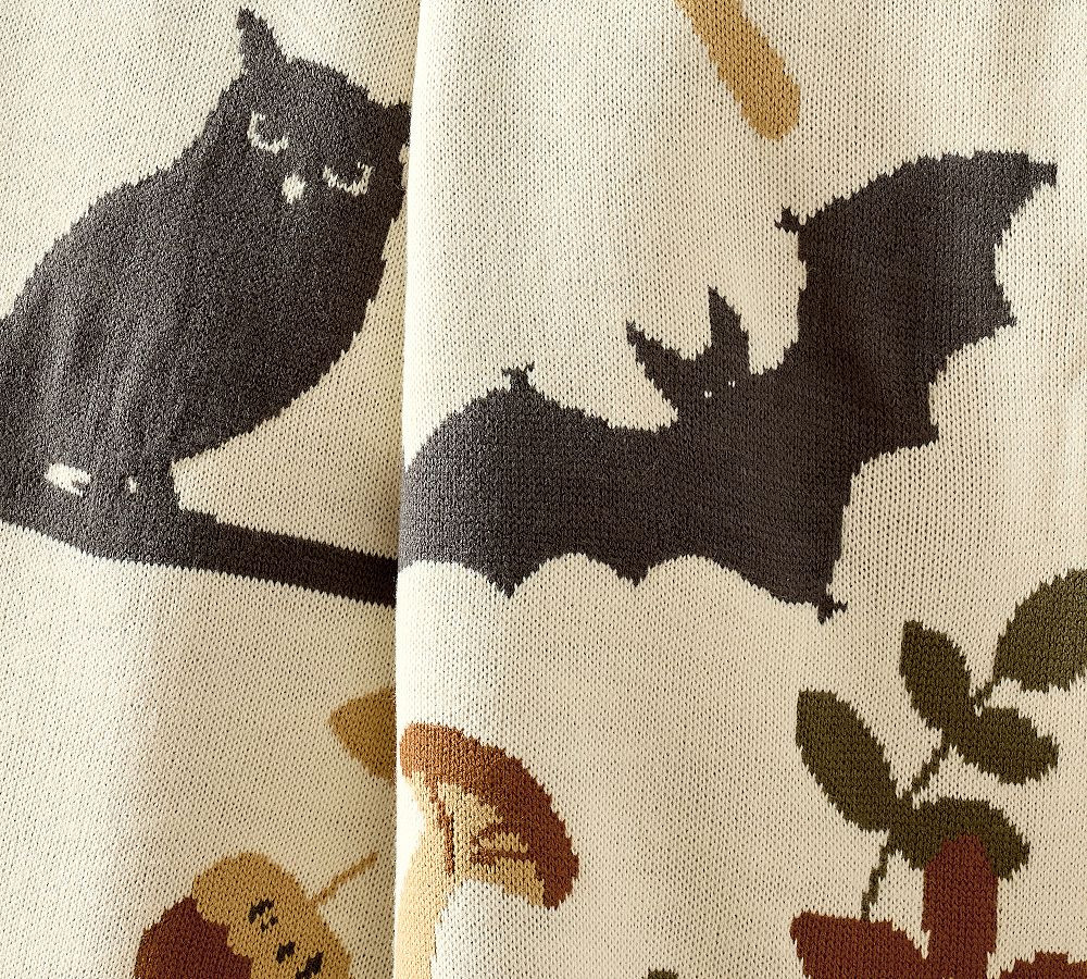 Whimsical Cat Jacquard Throw | Pottery Barn (US)