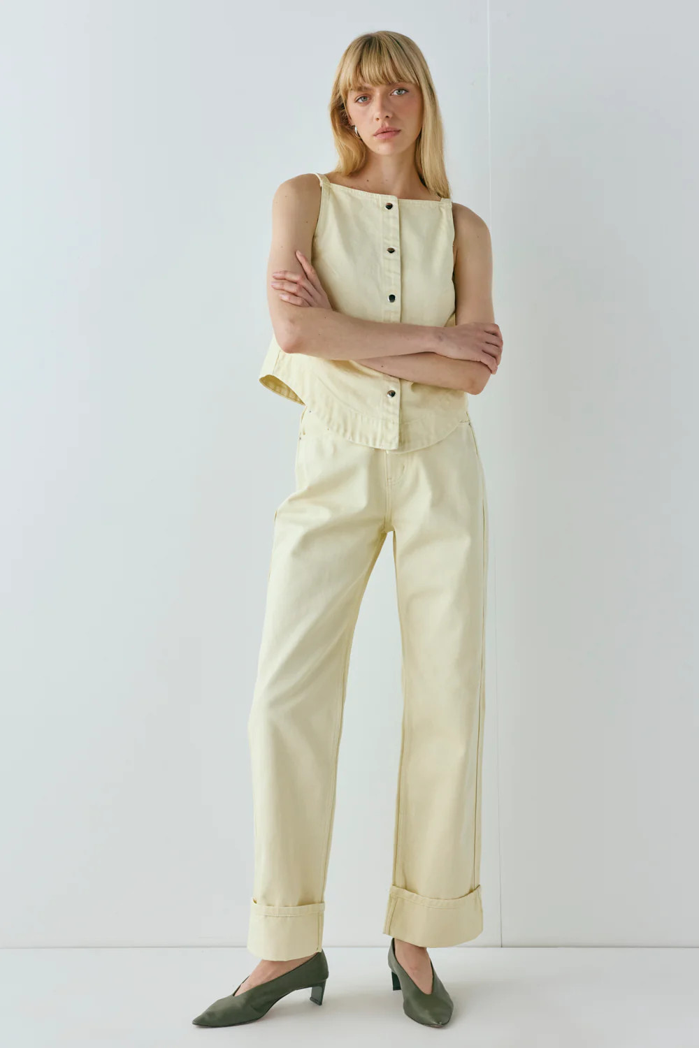 Manon Mid Rise Denim Jeans Butter | VRG Grl