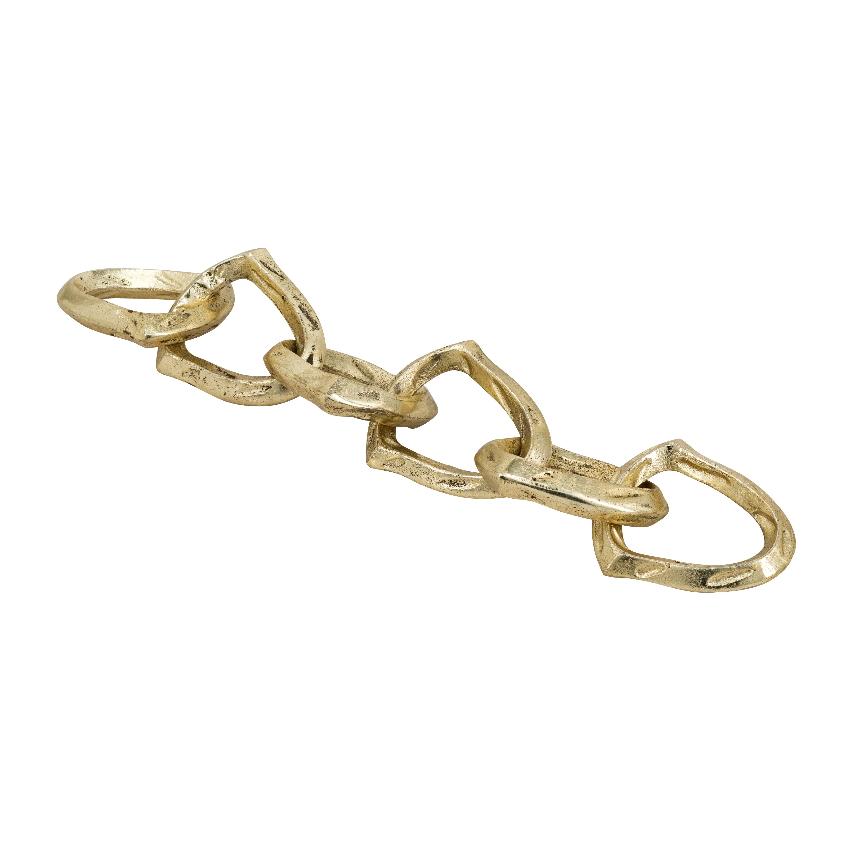 17.5X3.5X1" Decorative Six-Link Chain Sculpture With Textured Gold Finis | Wayfair North America