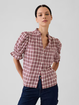 Ruffled Puff Sleeve Shirt | Gap (US)