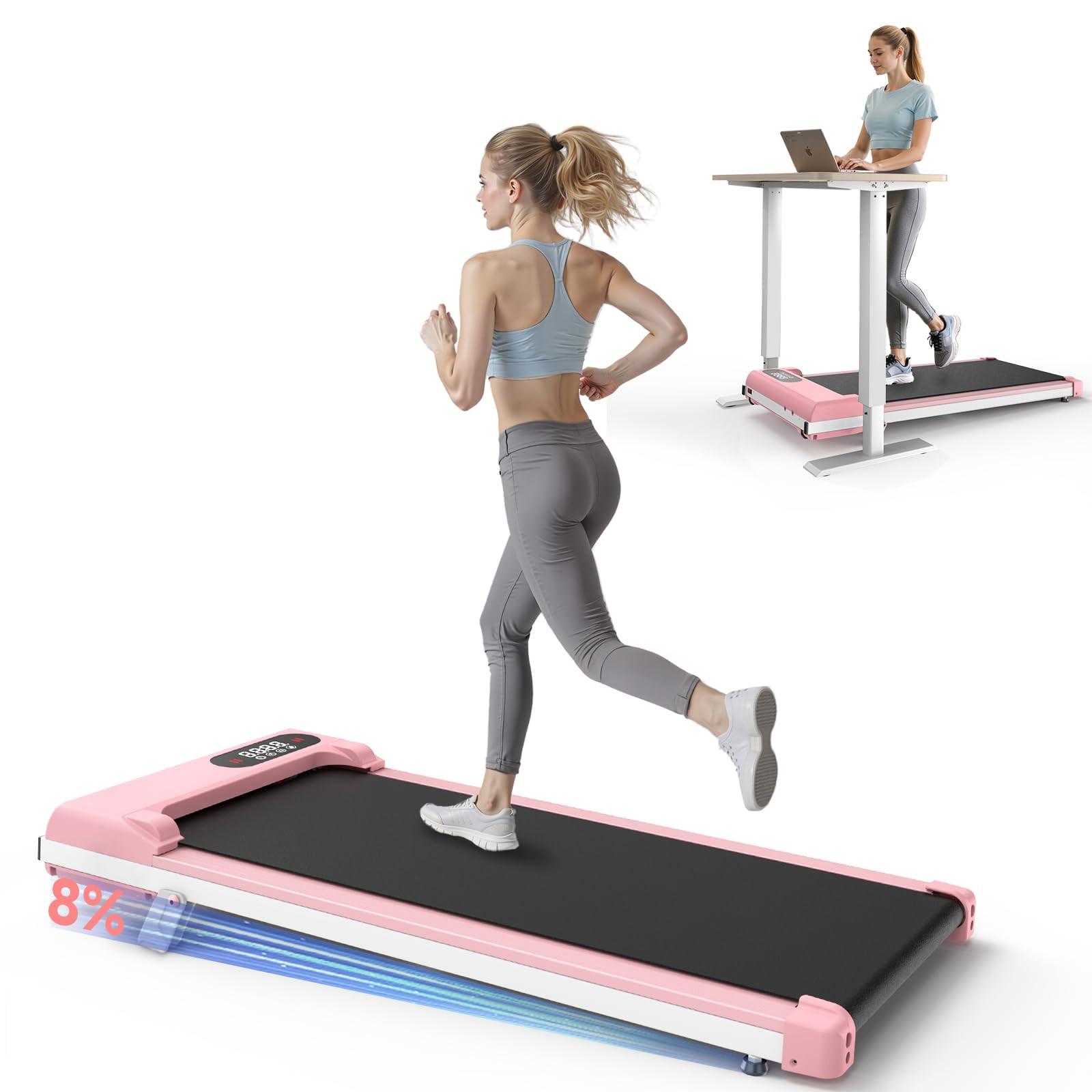 Incline Walking Pad, 3 in 1 Under Desk Treadmill with Ultra Quiet < 40dB, 2.5HP Portable Treadmil... | Amazon (US)