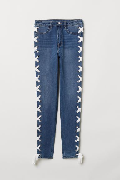 H & M - Jeans with Lacing - Blue | H&M (US)