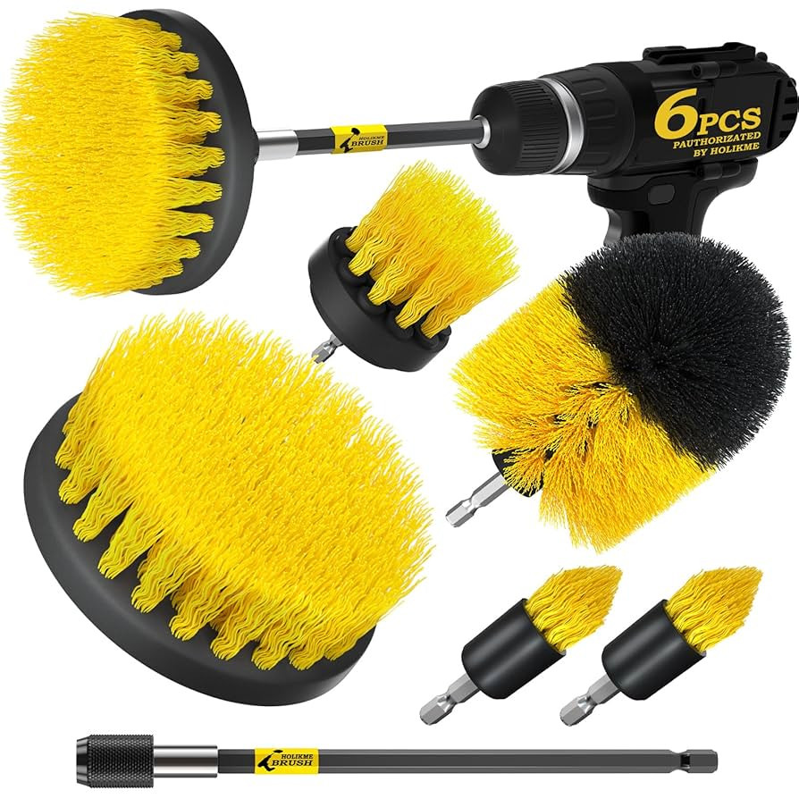 Holikme 6Pack Drill Brush Power Scrubber Cleaning Brush Extended Long Attachment Set All Purpose ... | Amazon (US)