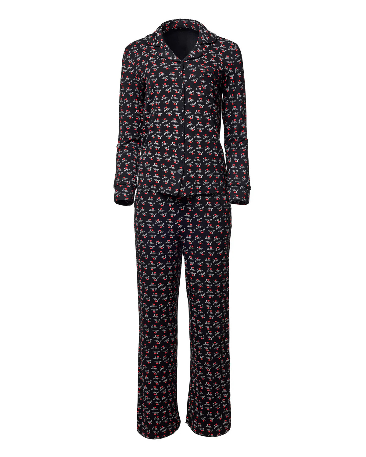 I LOVE GAL PAJAMAS LONG - BLACK | Glam-Aholic Lifestyle