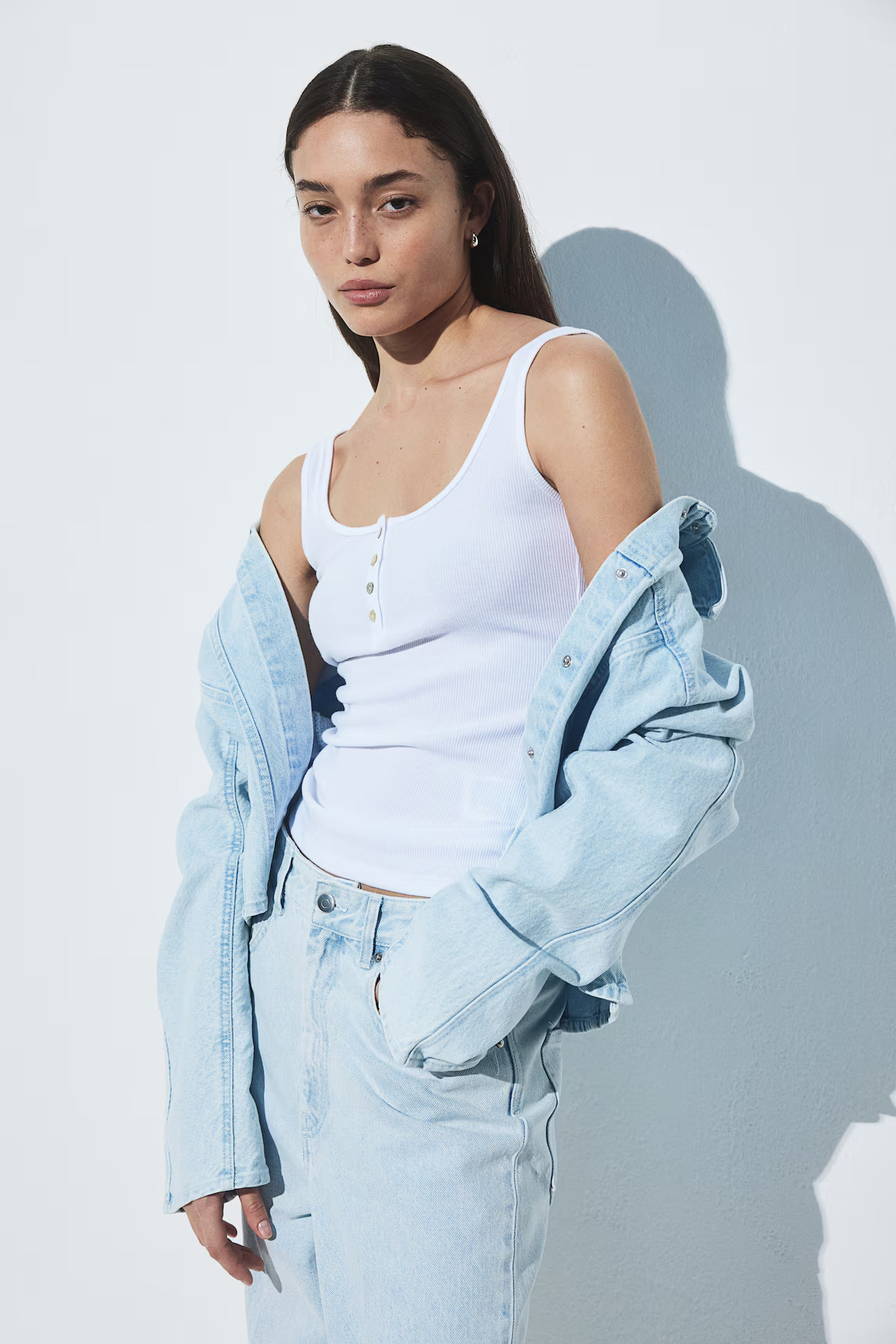 Ribbed Button-top Tank Top | H&M (US + CA)