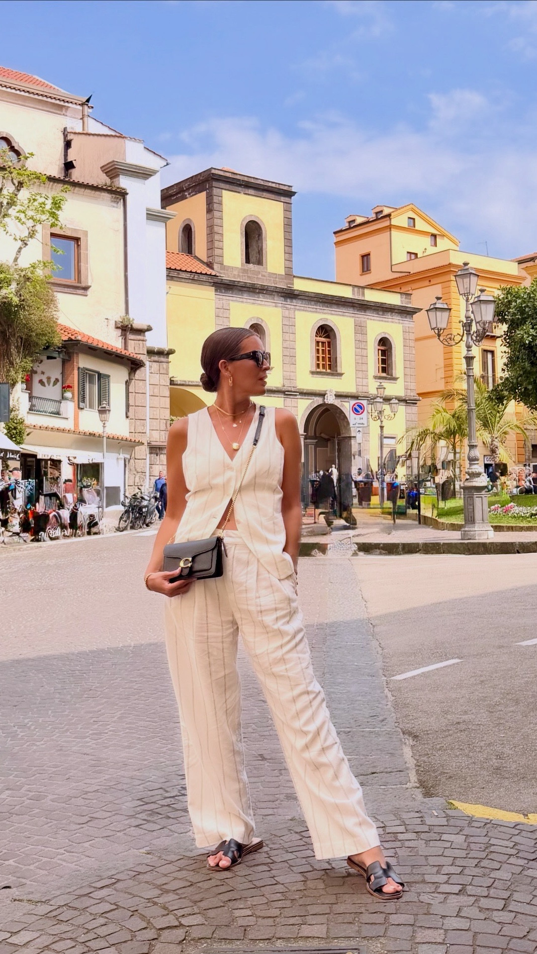 Size s petite in long vest. I have a tiny torso. Size 6 in linen pants for a baggier fit. 
Lipstick is Maria.

#LTKMothersDay #LTKOver40 #LTKTravel