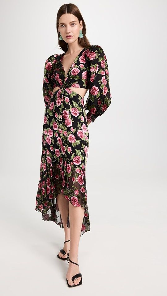 Katia Deep V Neck Twist Front Maxi Dress | Shopbop