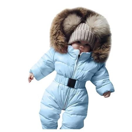 Gubotare Baby Girl Snowsuit Little Girls Winter Ski Snowsuit Puffer Jacket and Pants Snow Suits for Girls (Sky Blue 3-6 Months) | Walmart (US)