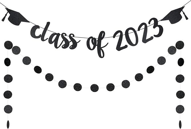Class of 2023 Banner Black Graduation Banner Class of 2023 Sign,Black Graduation 2023 Banner Clas... | Amazon (US)