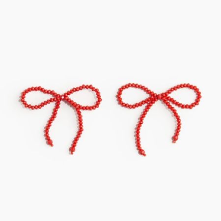 Red beaded bow earrings 

#LTKstyletip #LTKSeasonal #LTKfindsunder50