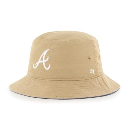 Men s 47 Khaki Atlanta Braves Chambray Ballpark Bucket Hat - OSFA | Walmart (US)