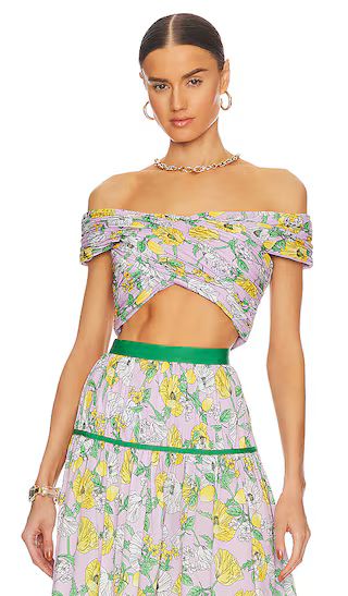 Jona Crop Top in Lilac Petal Lemon Garden | Revolve Clothing (Global)