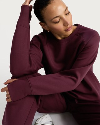 F&F Active Crew Neck Scuba Sweatshirt in Berry | Tesco F&F