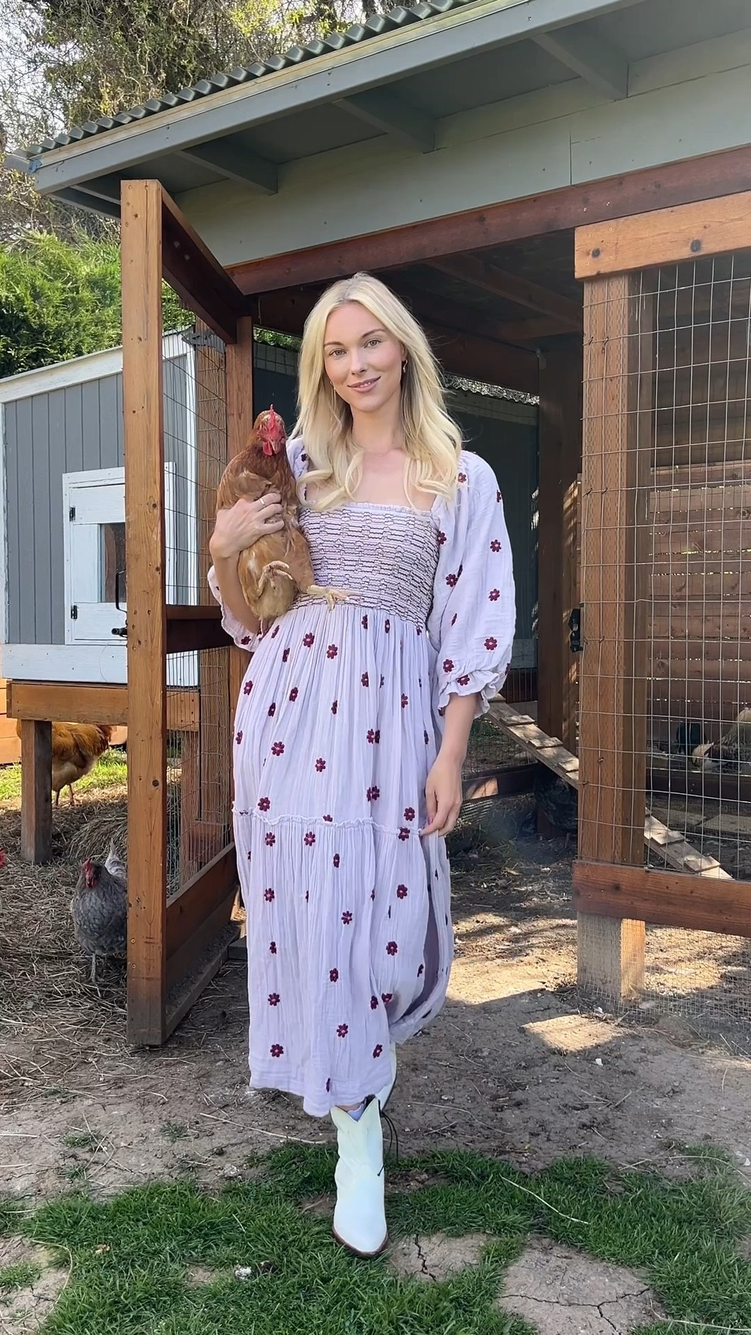 Easter with my Chickies! Wearing my fave Free people spring dress! 💛🐣 
Easteroutfit, spring dress, spring style, free people dress, cowboy boots, brunch fit, pastels, country style, maxi dress, comfortable dress 

#LTKStyleTip #LTKSeasonal #LTKParties