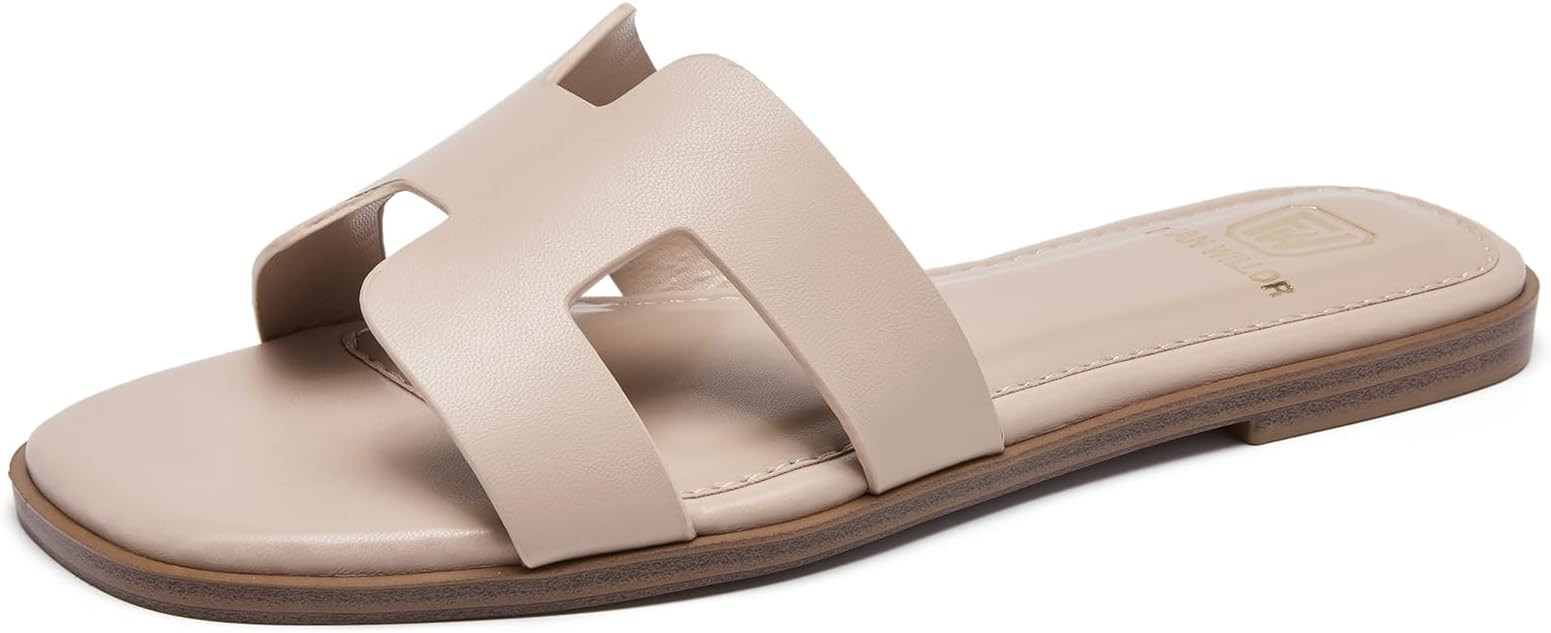 Women's Flat Sandal Comfortable Slip On Casual Slide Sandals | Amazon (US)