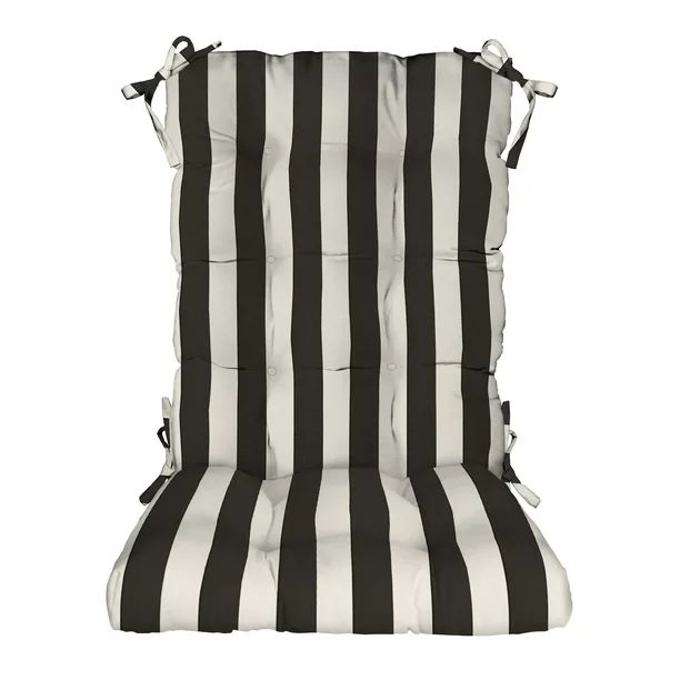 RSH Décor Indoor Outdoor Tufted Rocker Rocking Chair Pad Cushions, Standard, Black & White Strip... | Walmart (US)