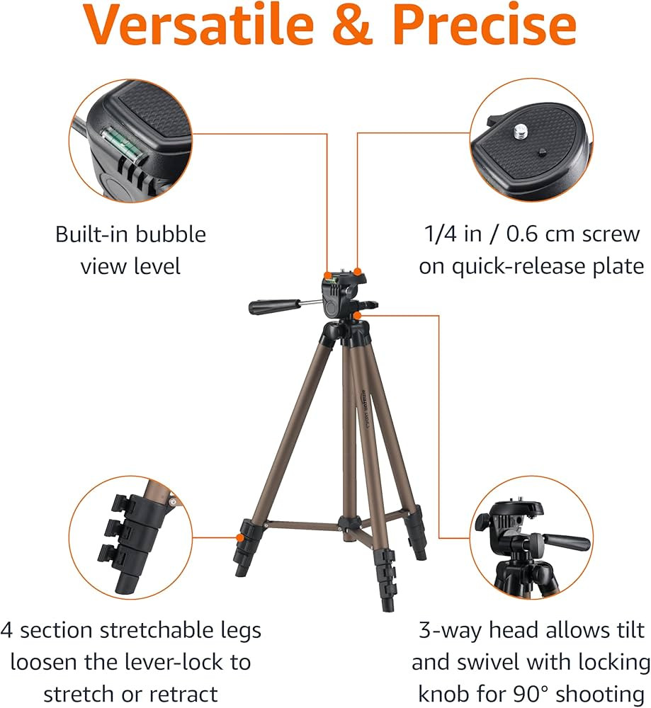 Amazon Basics 50-inch Lightweight Portable Camera Mount Tripod Stand with Bag, for Travel Photogr... | Amazon (US)