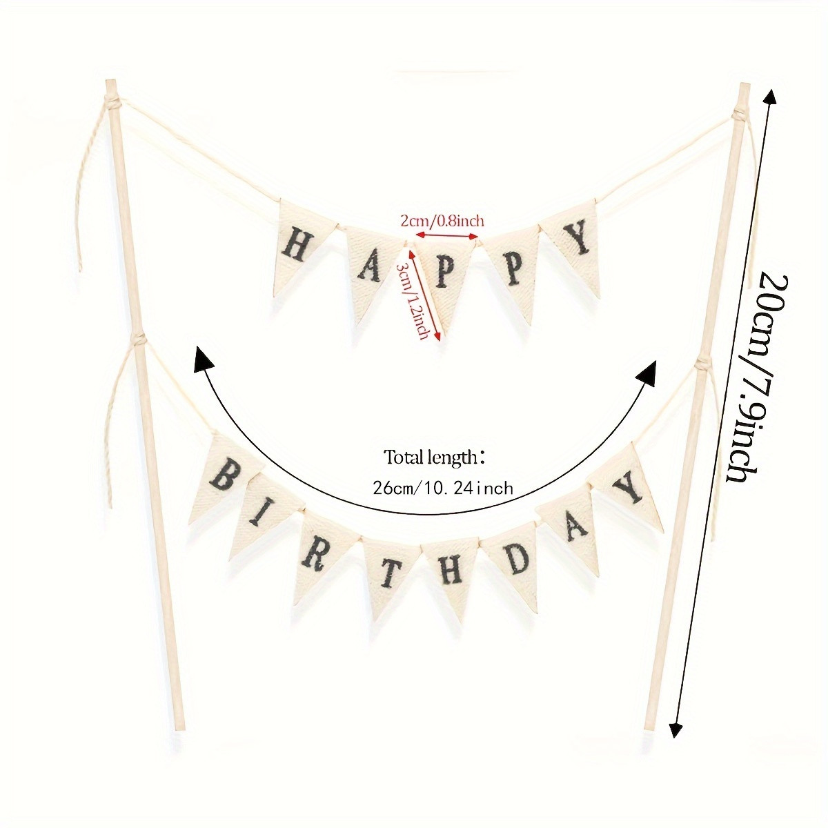 happy birthday banner cake topper polyester creative cake - Temu Canada | Temu Affiliate Program