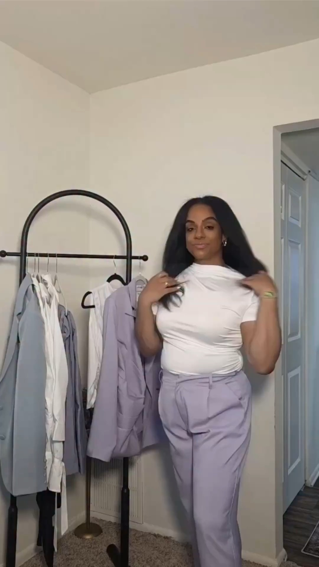 First time stepping into my new office so naturally I needed a fit with executive function 💼🌸

Funny enough, my friend @chulaincharge wore this exact lilac power suit to a speaking engagement @harvard and it screamed PODEROSA & that was enough for me so I immediately hit her up for the deets 🤏🏾

@fashionnova #corporatecouture strikes again
Blazer: L
Pants: M

Because who said the girls in #tech  #leadership and ERGs can’t serve boardroom and Bronx energy at the same time?

#corporateootd #midsizedcorporatefashion

Would you like more corporate fashion looks?