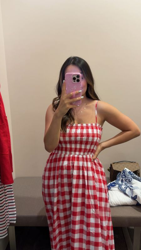 I am in love with this gingham dress! So perfect for Memorial Day weekend or Fourth of July. Bump friendly and breastfeeding friendly too! 

#LTKSaleAlert #LTKFindsUnder100