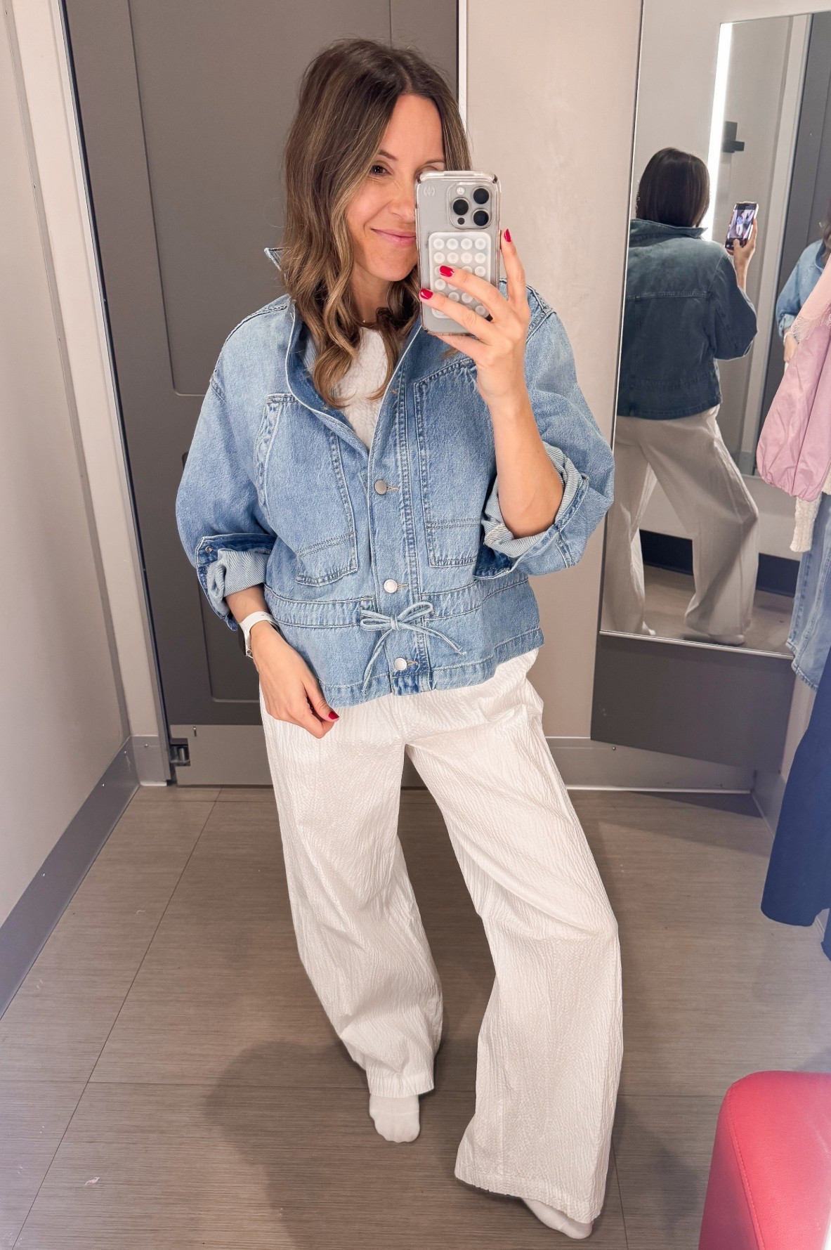 XS in jacket and top, small in pants. 

#LTKootd #LTKOver40 #LTKdayinmylife