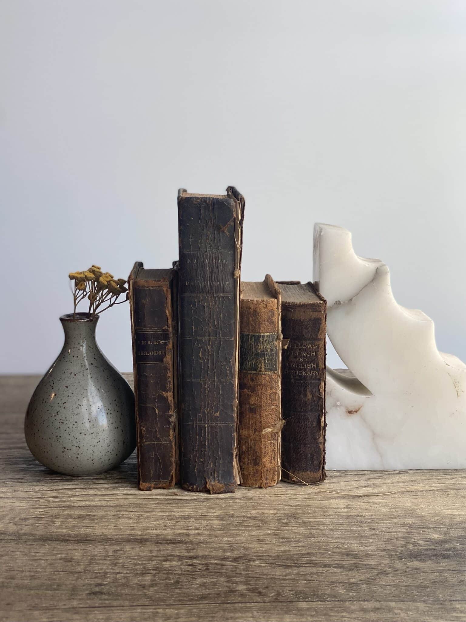 Antique leather bound books | Vintage Keepers