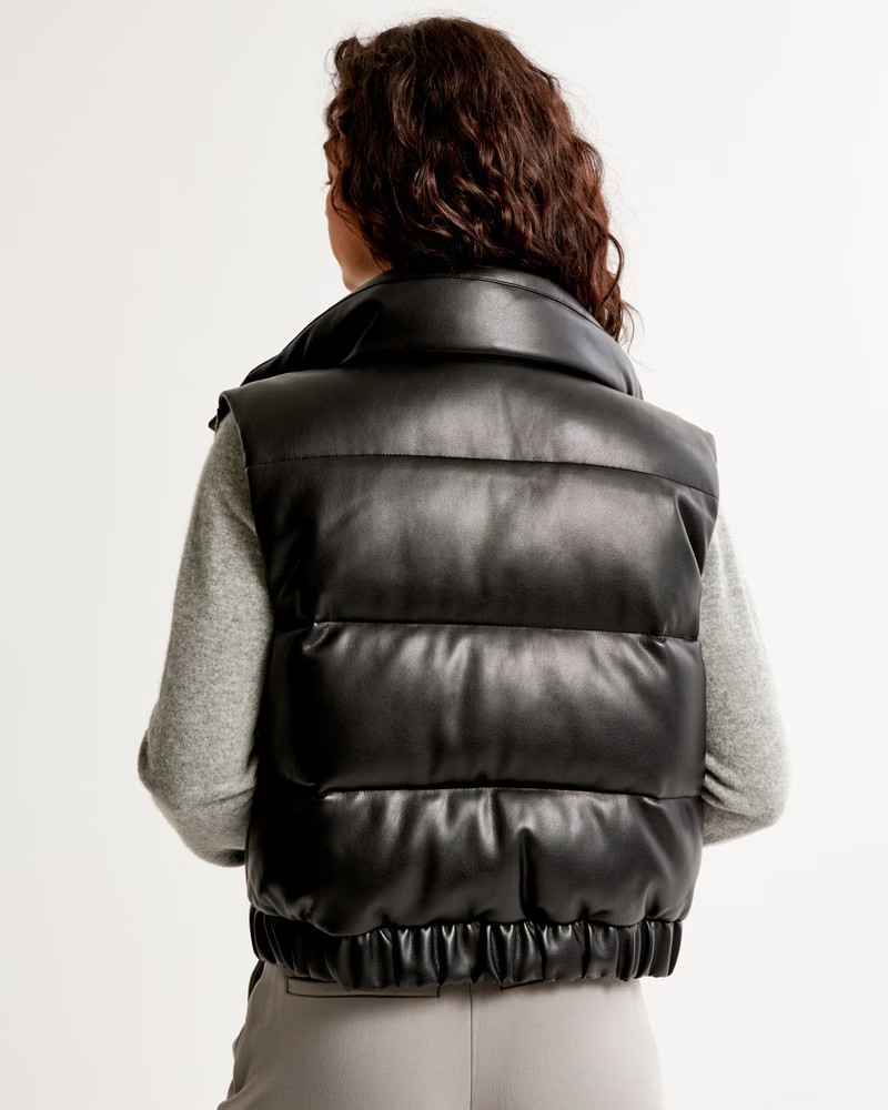 Women's Vegan Leather Ultra Puffer Vest | Women's Coats & Jackets | Abercrombie.com | Abercrombie & Fitch (US)