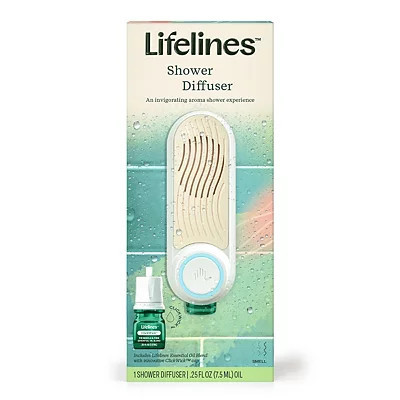 Lifelines Shower Diffuser and Essential Oil Blend, White/Tan, 4L x 3W 11H | Kirkland's Home | Kirklands