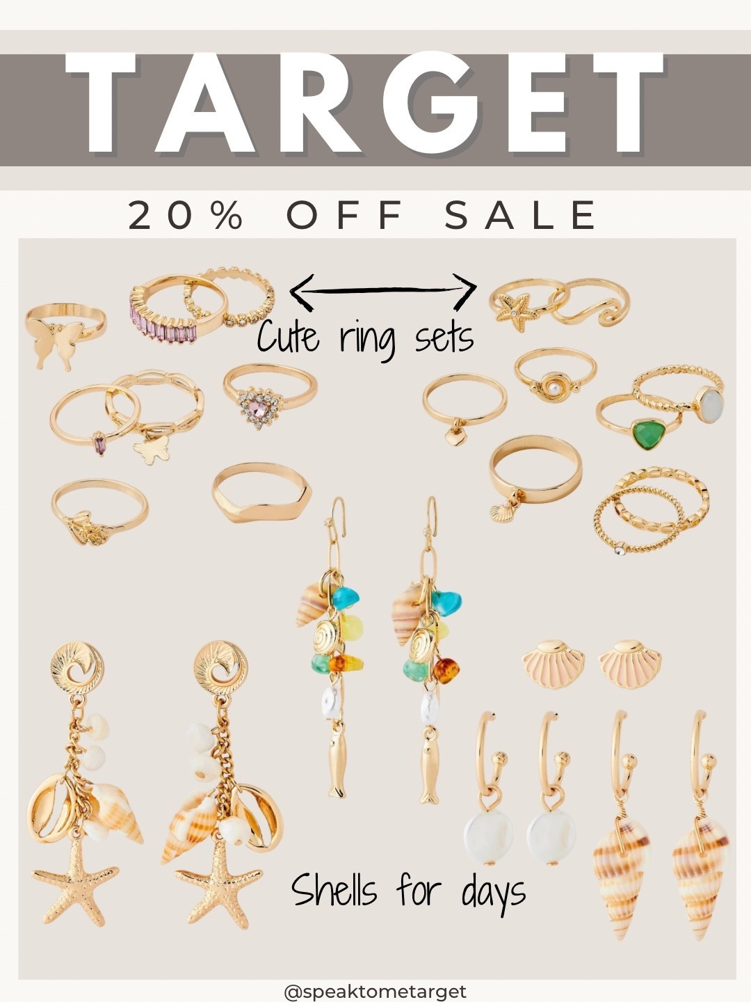 Target 20% off sale on these cutest ring sets and statement earrings

#LTKootd