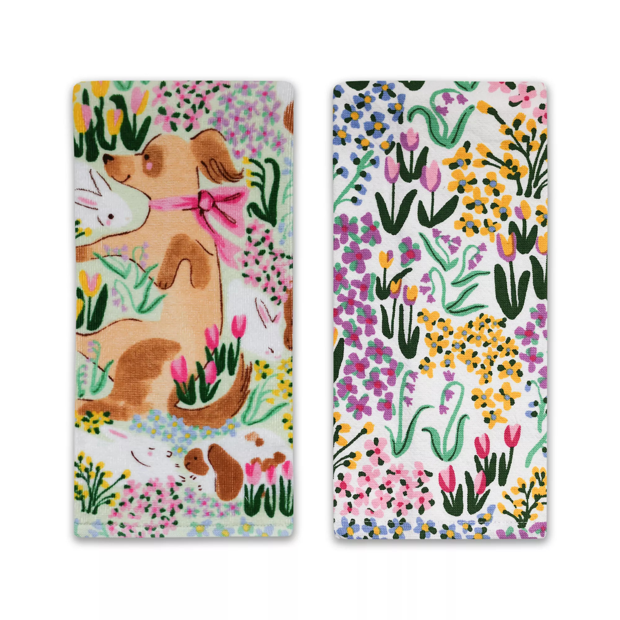 Celebrate Together™ Spring 2-pk. Dog & Flower Kitchen Towels | Kohl's