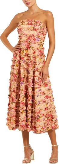 Mac Duggal Strapless Ankle Ruffle Cotton Dress | Nordstrom | Nordstrom