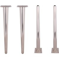 4Pcs Steel Table Legs 28'' Brush Nickel Mid Century Modern | Etsy (US)