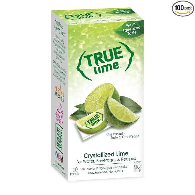 True Lime Sugar Free Drink Mix Packets, Water Enhancer, 100 ct | Fresh-squeezed taste, non-GMO, g... | Amazon (US)