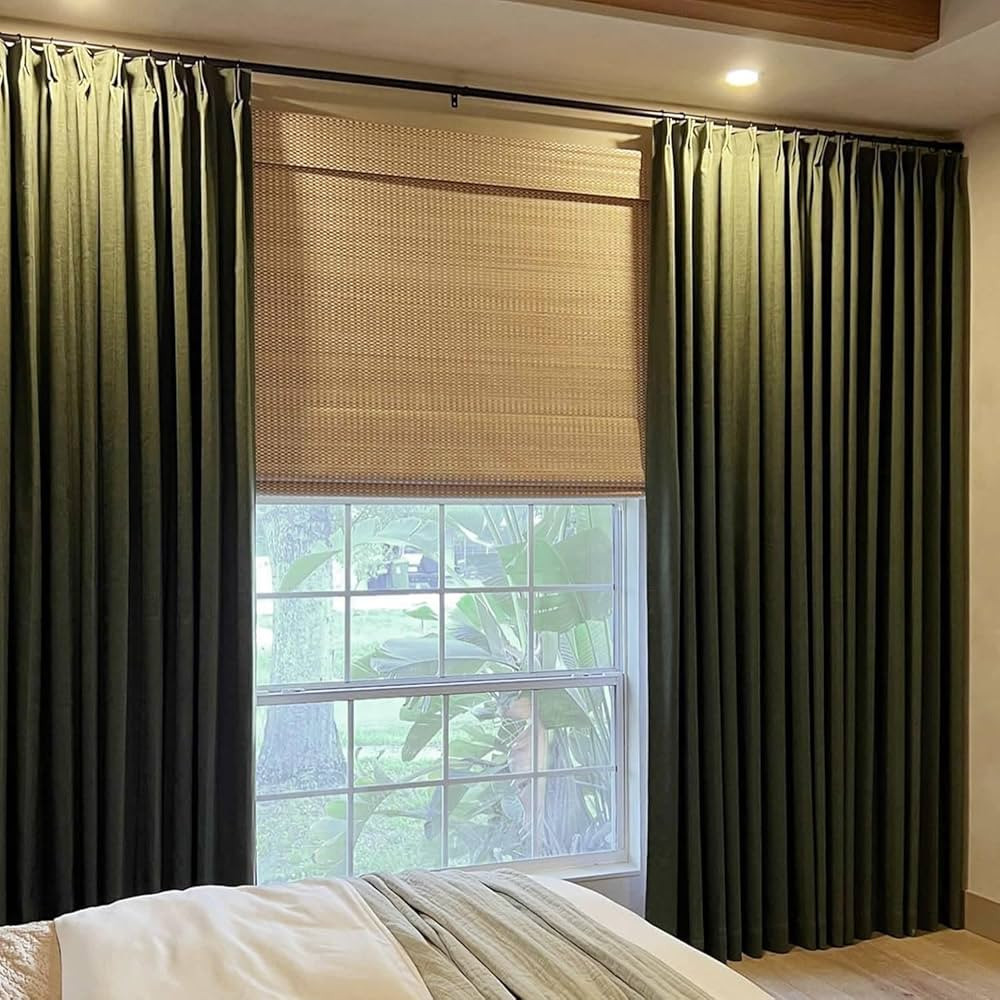 TWOPAGES Isabella Cotton Polyester Linen Look Custom Curtain Drapery for Living Room, Bedroom, 1 ... | Amazon (US)