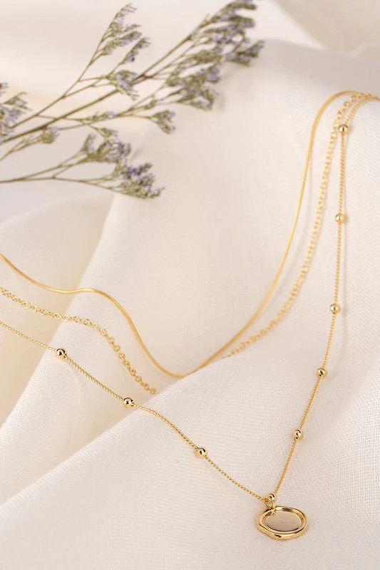 Layered Pendant Necklace - Gold | Petal & Pup (US)